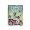 Libreta Espiral Tapa Dura, Tam. 5.75" x 8.75", 1 Materia, 96 hojas (192 pág.), Hojas Rayadas,  Diseños Surtidos Hearts-Spring